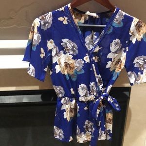 Blue Floral Top